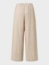Casual Plain Pockets Linen Pants