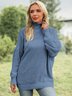Casual Solid Turtleneck Long Sleeve Sweater