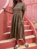 Short Sleeve Printed Casual Weaving Dress
